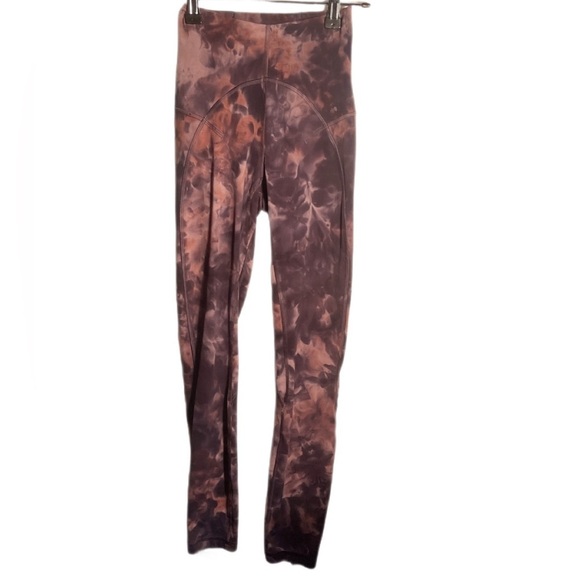 Lululemon Unlimit Highrise Tight Keyhole Diamond Dye Graphite Grey Pink Pastel 0 - Picture 2 of 4